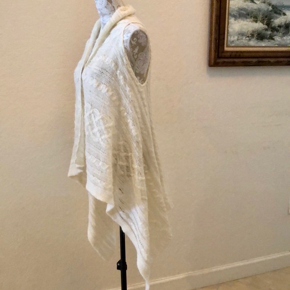 Relais Mohair blend open sleeveless sweater ivory sz L - Picture 5 of 13